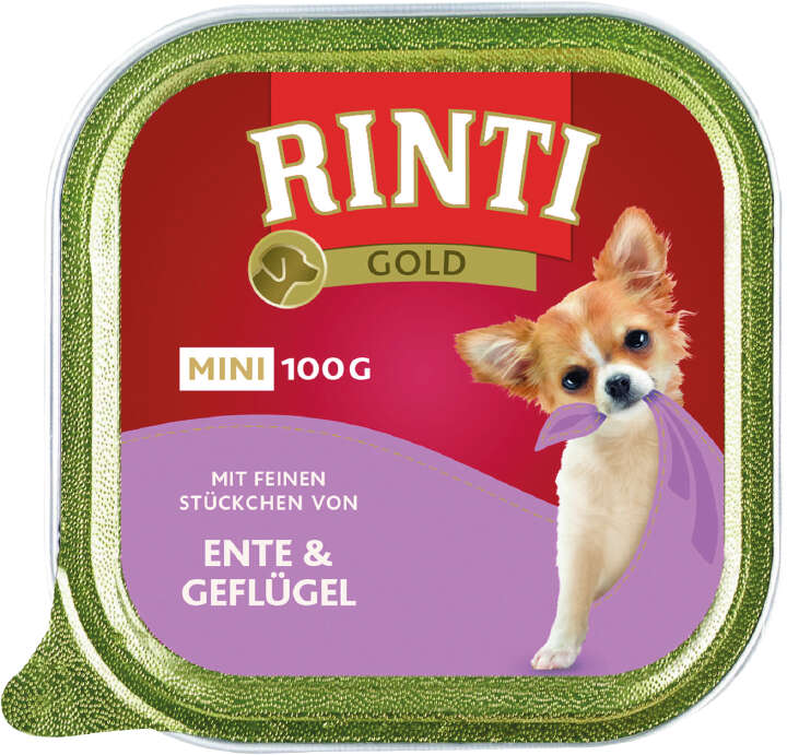 RINTI Hunde-Nassfutter Gold Mini Ente+Geflügel
